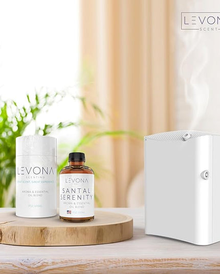 Levona Scent Santal Serenity Essential Oil: Notes of Sandalwood, Papyrus & Amber - aromatherapy oils for hotel, home and office - Fragrance oil for diffusers & Humidifiers - Home Luxury Scents -500 Ml