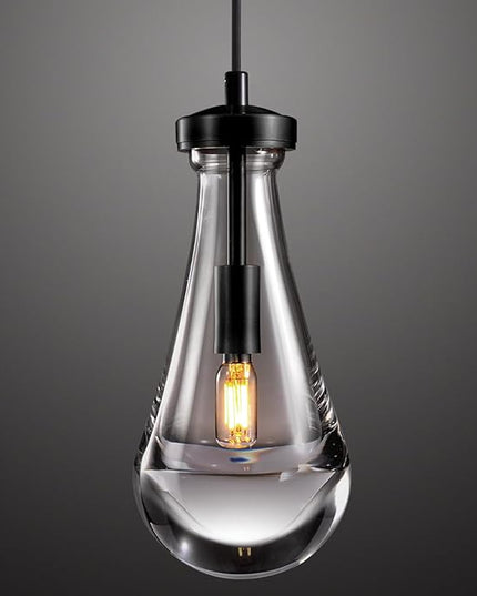 Modern Raindrop Pendant Lights, Pendant Lights for Kitchen Island, Black Brass Base Dining Room Light Fixtures, Interior Chandelier in The Living Room Hallway, Including Bulb