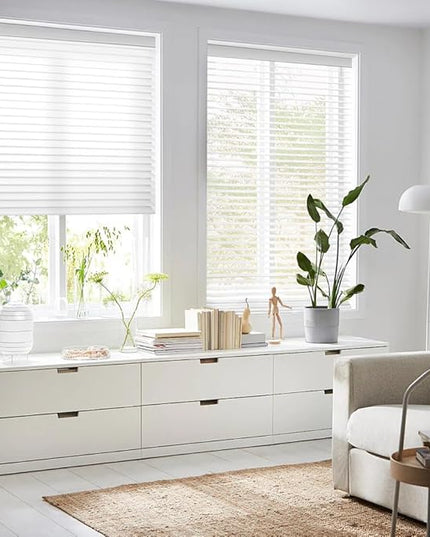 zshine Automatic Shangri La Light Filtering Roller Shades Free Dimming Rechargeable Matter Motor Compatible with Homekit Siri for Living Room 83035A