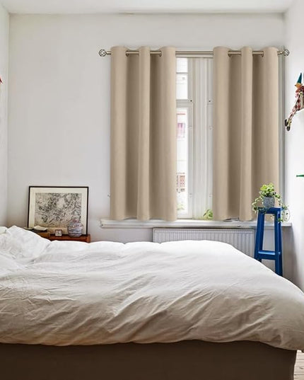 BGment Blackout Curtains - Grommet Thermal Insulated Room Darkening Bedroom and Living Room Curtains, Set of 2 Panels (38 x 45 Inch, Sand)