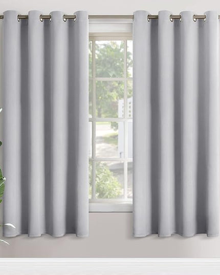 YoungsTex 72 Inch Length Blackout Curtains for Living Room - Light Grey Thermal Insulated Drapes with Grommet for Bedroom Dining Room Darkening, 2 Panels, 52 x 72 Inch
