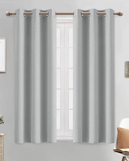 Yakamok Blackout Curtains Room Darkening Thermal Insulated with Grommet Window Curtain for Bedroom, 38 x 54 inch,Light Grey, 2 Panels