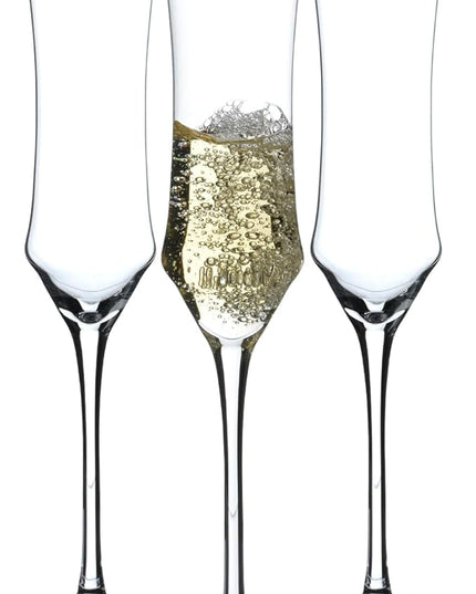 BACLIFE Hand Blown Crystal Champagne Flutes, Sparkling Champagne Glasses Set of 3 – 7 Ounce