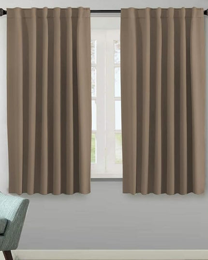 H.VERSAILTEX Blackout Curtains Thermal Insulated Window Treatment Panels Room Darkening Blackout Drapes for Living Room Back Tab/Rod Pocket Bedroom Draperies (2 Panels, Macchiato, 52 x 63 Inch)