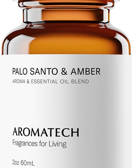 AromaTech Palo Santo & Amber Premium Aroma Oil – Grounding & Inspiring Home Fragrance with Notes of Clary Sage & Lavandin for Scent Diffusers, Cold-Air and UltraSonic Scent Machines – 60 mL