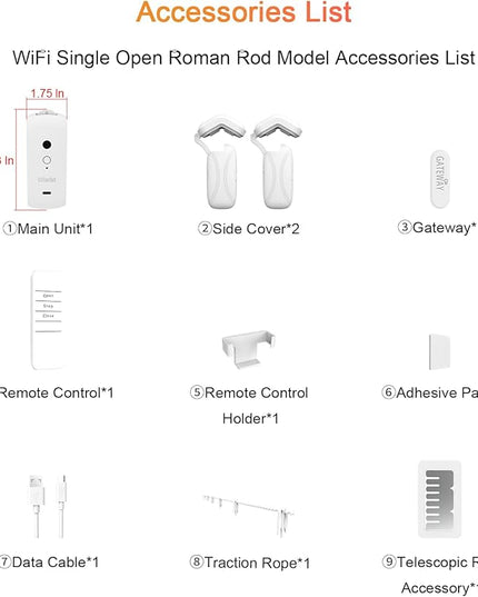 Automatic Curtain Opener - Gifts for Women and Men,Electric Curtain with Remote Smart Curtain Opener Electronic for Roman Rails