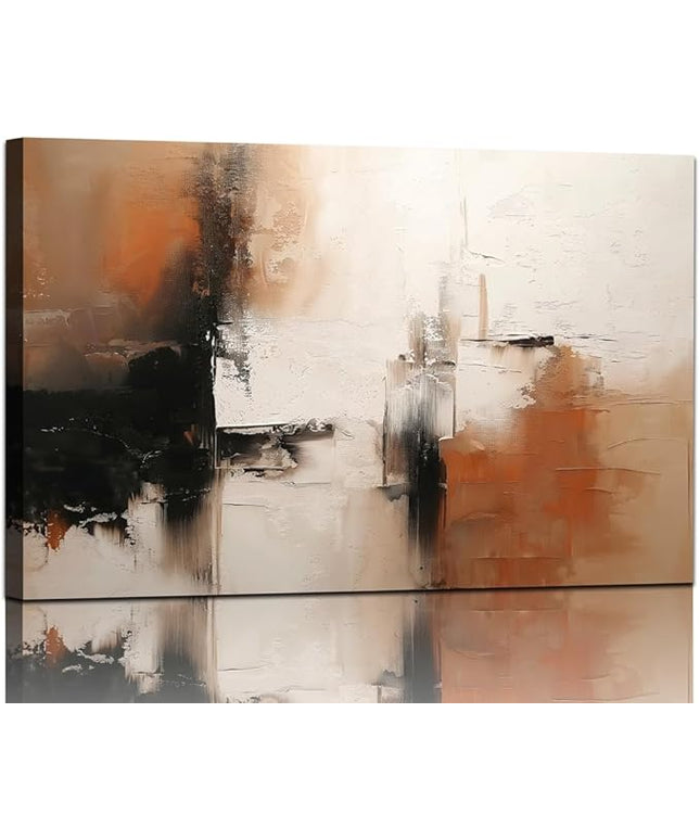 Black and White Canvas Wall Art Decor for Living Room Abstract Wall Art Pictures for Bedroom Brown Artwork Painting Large Modern Canvas Print for Home Office Decorations, Ready to Hang
