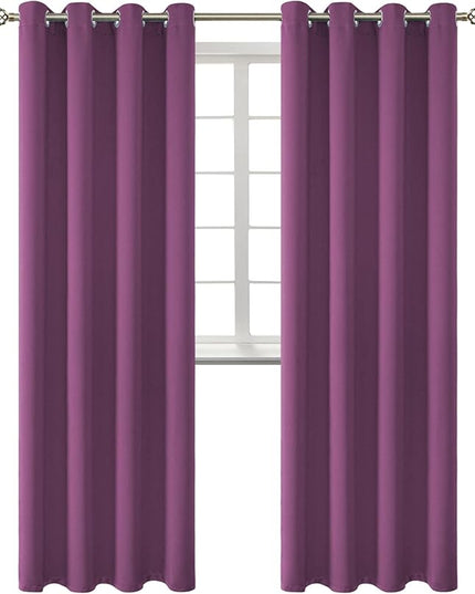 BGment Room Darkening Curtains 95 Inches Long - Grommet Thermal Insulated Drapes Window Treatment Curtains for Bedroom, 2 Panels, 52 x 95 Inch, Eggplant Purple