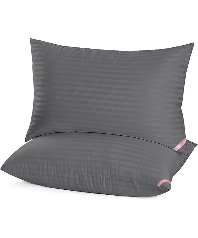 EIUE Bed Pillows for Sleeping 2 Pack Queen Size 20 x 30 Inches，Super Soft Down Alternative Microfiber Filled Pillows,Pillows for Side and Back Sleepers,Black