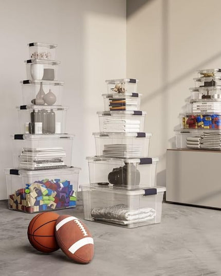 Superio Storage Bins with Lids, Clear Plastic Containers for Organizing, Stackable Totes, BPA Free, Odor Free, Organizer Boxes for Home, and Dorm (2 Pack, 36 Qt)