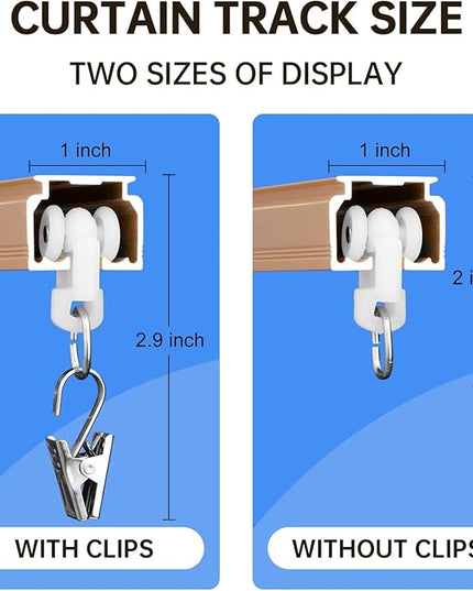 Ceiling Curtain Track Ceiling and Wall Mounted Heavy-Duty Curtains Rails Room Divider Curtains Shower RV Tracks Ceiling Sliding Curtain Rods With Clips,Gold 9ft.