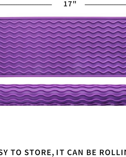Silicone Dish Drying Mat for Multiple Usage,Easy clean,Eco-friendly,Heat-resistant Silicone Mat for Kitchen Counter,Sink,Bar,Bottle,or Cup Purple M 17 inches x 6 inches