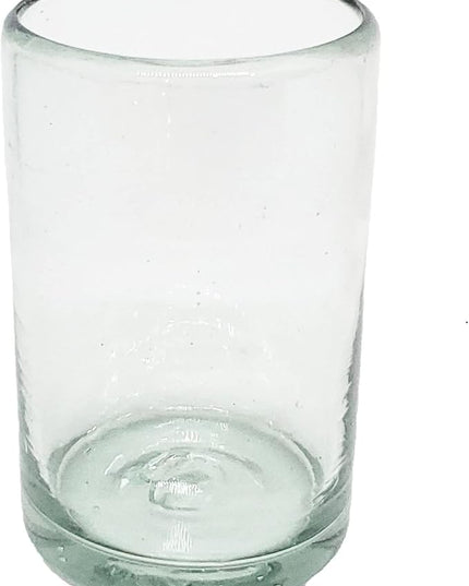 Clear Blown 9 oz Juice Glasses (set of 6) Mexican Handmade Glassware, Recycled Glass, Lead-free, Toxin-Free (Juice)