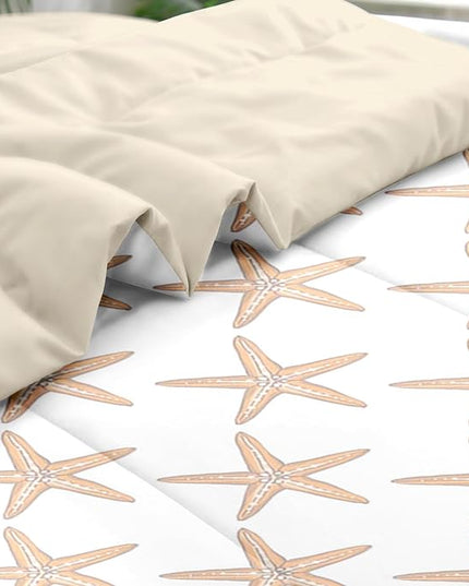 Comforter Set King Size, Boho Sea Shells 7 Pcs Bedding for Kids and Adults, Nautical Beach Summer Bed Sheet Sets with Fitted Sheet 2 Pillowcases & 2 Shams for Bedroom Bed Decor