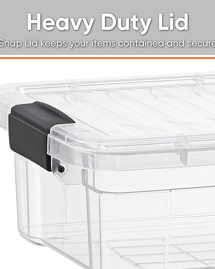 Superio Clear Storage Boxes with Lids, 1.27 Quart Plastic Container Bins for Organizing, Stackable Crates, BPA Free, Non Toxic, Odor Free, Organizers for Home, Office and Dorm, 2 Pack