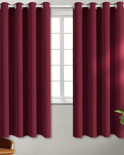 BGment Blackout Curtains for Bedroom - Grommet Thermal Insulated Room Darkening Curtains for Living Room, Set of 2 Panels, Each 46 x 63 Inch, Burgundy Red