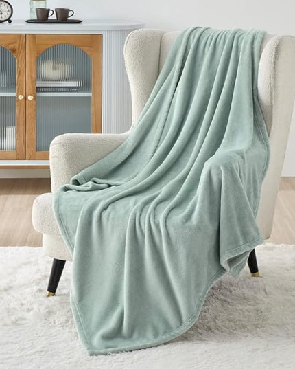 Bedsure GentleSoft Twin XL Fleece Blanket Dorm Bedding - Lightweight Soft Cozy Blankets for Bed, Sofa, Couch, Travel, Camping, Sage Green, 66"x90"