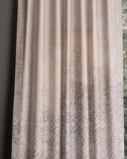 Maison d'Hermine Curtains for Living Room 100% Cotton 124 inch Length One Panel Window Curtains for Bedroom with Loop & Rod Pockets - Imperfection - Fog, 50" W x 124" L
