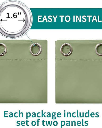BGment Room Darkening Curtains 84 Inches Long - Grommet Thermal Insulated Drapes Window Treatment Curtains for Bedroom, 2 Panels, 70 x 84 Inch, Grass Green