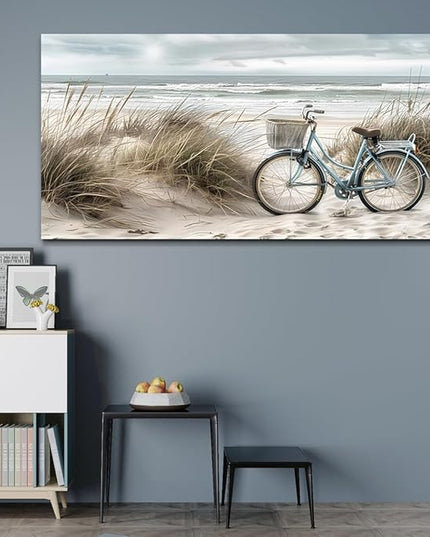 ERQINHUA Large Wall Canvas Picture Aesthetics Painting With Printed Wall Art For Restaurant Marine Beach Landscape Painting Wall Decor For Office Living Room Bedroom Home Decoration 30 X 60 Inches