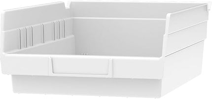 Akro-Mils 30150 12-Inch by 8-Inch by 4-Inch Plastic Nesting Shelf Bin Box, White, Case of 12