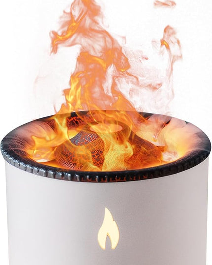 Volcano Humidifier Flame Aroma Diffuser: Ultrasonic Essential Oil Scent Diffuser 300ml Large Capacity 2-in-1 Essential Oil Diffuser with Function Timer for Bedroom Home Office (No Remote Control)