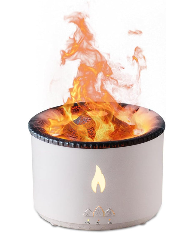 Volcano Humidifier Flame Aroma Diffuser: Ultrasonic Essential Oil Scent Diffuser 300ml Large Capacity 2-in-1 Essential Oil Diffuser with Function Timer for Bedroom Home Office (No Remote Control)