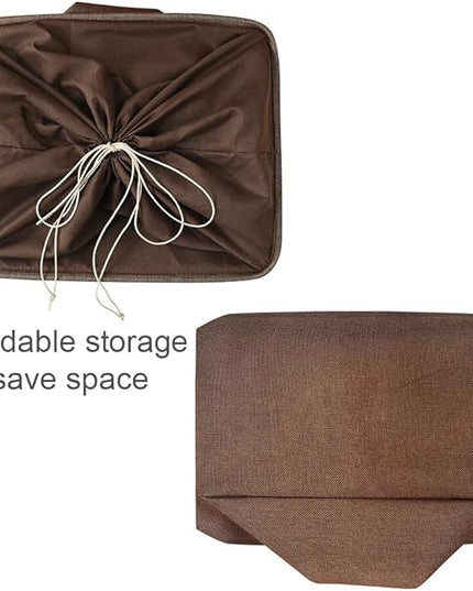 TheWarmHome Organization and Storage for Organizing - Extra Jumbo 3 Pack 20.5x15.7x13.8 inch Fabric Storage Bin for Shelves, Storage cubes for Decorative Shoes Towel Blanket Closet (Brown)