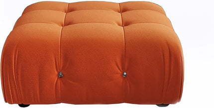 JACH Modern Ottoman Module for Living Room, Cushion Covers Removable, Minimalist Comfy Breathable Ottoman for Living Room Apartment (Orange)