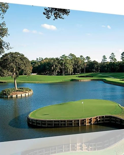 USA Golf Course Wall Art TPC Sawgrass Golf Course Pictures Prints Golf Wall Decor for Living Room Bedroom Home Decorations Golf Canvas Framed Artwork Ready to Hang(18''H x 24''W)