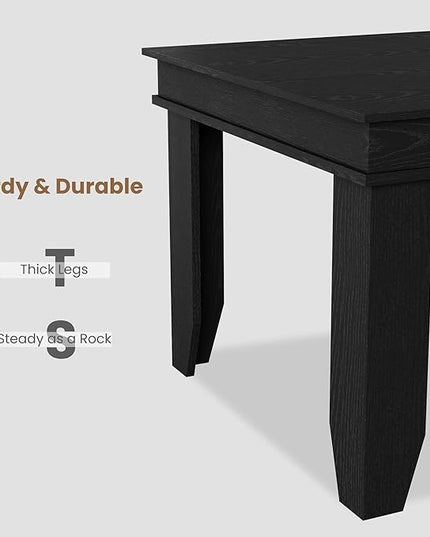 GarveeHome Farmhouse Dining Table for 6-8 People, 71 in Long Kitchen Tables with Wooden Sturdy Frame, 6 ft Large Rectangular Dinner Table for Dining Room, Kitchen, Black, 71" Non-extendable