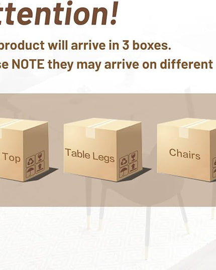 50'' Dining Table Set for 4, Dining Room Sets for 4, Sintered Stone Dining Table Chairs Set of 4, Easy to Assemble，Suitable for Small Spaces