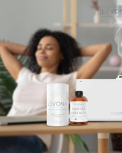Levona Scent Essential Oils - Scents for Home, Hotel & Office Use - Perfect for Home Diffuser & Humidifiers - Aroma Fragrance Oil, Ideal for Massage, Relaxation, and Spa - Santal Serenity, 700ml