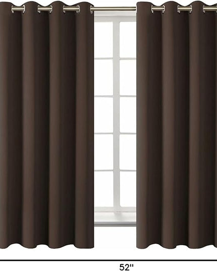 BGment Blackout Curtains for Living Room - Grommet Thermal Insulated Room Darkening Curtains for Bedroom, Set of 2 Panels (52 x 63 Inch, Brown)