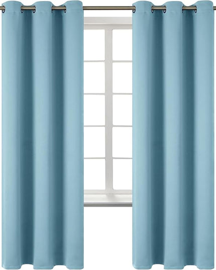 BGment Room Darkening Curtains 72 Inches Long - Grommet Thermal Insulated Drapes Window Treatment Curtains for Bedroom, 2 Panels, 42 x 72 Inch, Greyish Blue