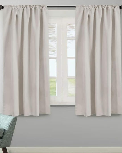 H.VERSAILTEX Blackout Curtains Thermal Insulated Window Treatment Panels Room Darkening Blackout Drapes for Living Room Back Tab/Rod Pocket Bedroom Draperies, 52 x 63 Inch, Stone, 2 Panels