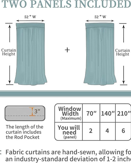 BGment Rod Pocket and Back Tab Blackout Curtains for Bedroom - Thermal Insulated Room Darkening Curtains for Living Room, 2 Window Curtain Panels (52 x 95 Inch, Natural Camel)