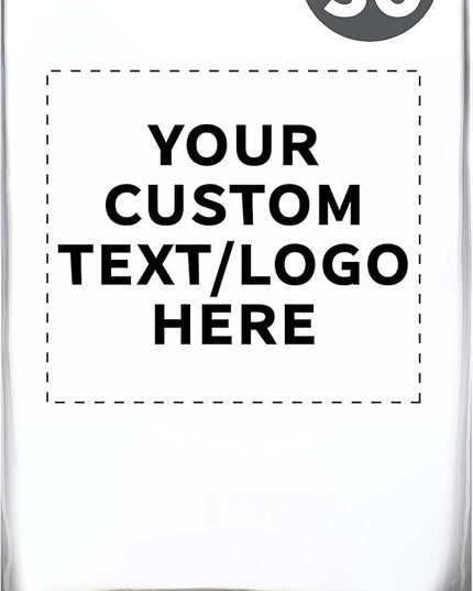 Custom Beer Can Glasses Set of 50, 16 oz. Pint Sized, Promotional Text, Logo, Soda Can Shape, Glassware, Black