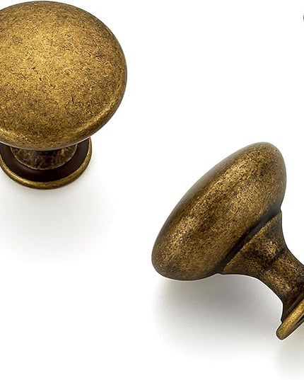 Ravinte 20 Pack Antique Brass Round Zinc Cabinet Knobs for Kitchen Bathroom Closet Dresser Cabinets