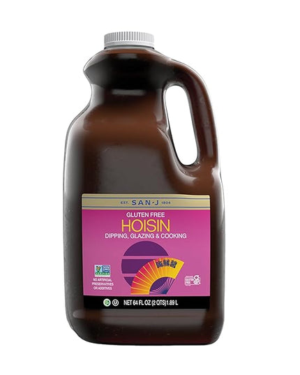 San-J - Gluten Free Hoisin Sauce - Fragrant and Tasty Cooking Sauce - Non-GMO - 64 oz. Container