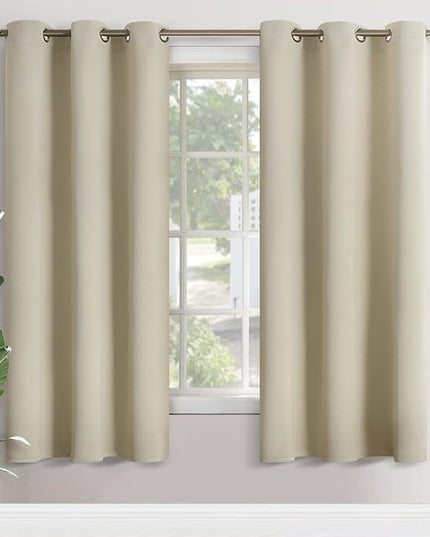 YoungsTex Beige Blackout Curtains 72 Inches Length for Bedroom - Thermal Insulated with Grommet Room Darkening Window Drapes for Living Dining Room, 2 Panels, 42 x 72 Inch