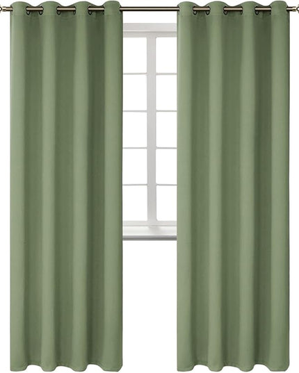 BGment Room Darkening Curtains 84 Inches Long - Grommet Thermal Insulated Drapes Window Treatment Curtains for Bedroom, 2 Panels, 52 x 84 Inch, Grass Green