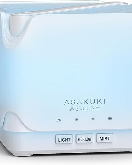 ASAKUKI Essential Oil Diffuser, Multifunctional Ultrasonic Aromatherapy Fragrant Oil Vaporizer Humidifier with Timer, Auto-Off Safety Switch, and 7 LED Light Colors, 700 ml (White)