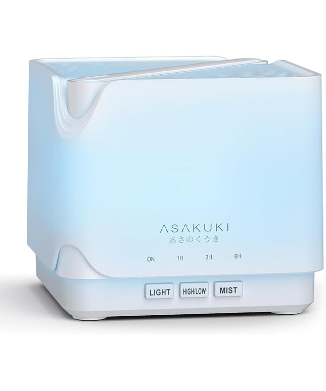 ASAKUKI Essential Oil Diffuser, Multifunctional Ultrasonic Aromatherapy Fragrant Oil Vaporizer Humidifier with Timer, Auto-Off Safety Switch, and 7 LED Light Colors, 700 ml (White)