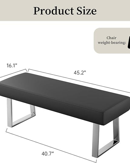 JIEXI Bedroom Bench Bed end upholstered Bench Indoor Corner Small Footstool with Metal Legs, for Kitchen entryway Dining Room and Living Room Window, Plant Bench