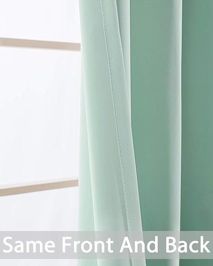 Yakamok Extra Wide Blackout Curtain for Sliding Glass Door, Grommet Thermal Insulated Room Divider Curtain 100W x 84L inch, Room Darkening Patio Curtain,8.3ft Wide x 7ft Tall, 1 Panel,Aqua