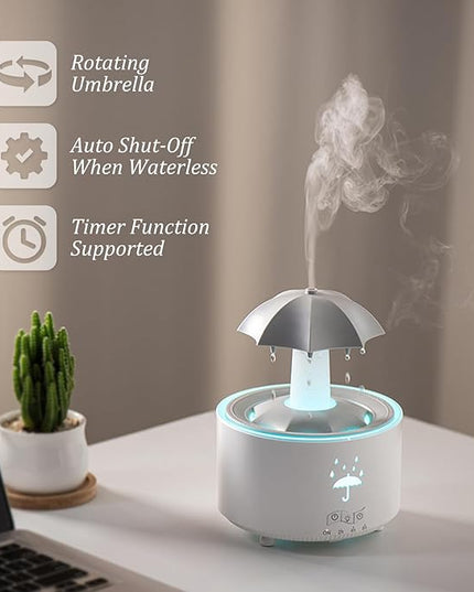 Essential Oil Diffuser for Home, Bedroom Humidifiers, Air Scent Aroma Aromatherapy Ultrasonic Humidifier Machine Timer Small Mini difusor de Aromas para casa Living Room Office Decor Gifts Raindrop