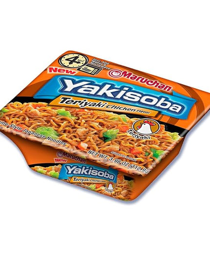 Maruchan Yakisoba Teriyaki Chicken, Japanese Instant Ramen Noodles, 3.98 Oz, 8 Count (Pack of 2)