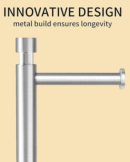 YUMORE Toilet Paper Holder Stand Freestanding, Weighted and Sturdy Brushed Nickel Stainless Steel Design with Non-Slip Cap, Rustproof Tissue Roll Holder for Modern Bathroom, RV