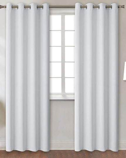 BGment Room Darkening Curtains for Bedroom - Grommet Thermal Insulated Window Treatments Light Blocking Curtains for Living Room, Set of 2 Panels, Each 55 x 96 Inch, Greyish White